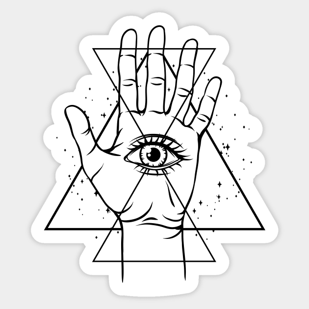 Hand With All Seeing Eye Sticker by NewWorldIsHere